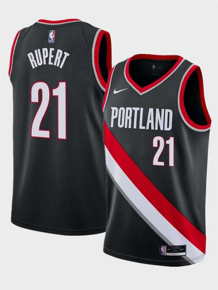 Mens Portland Trail Blazers #21 Rayan Rupert Black Icon Edition Stitched Basketball Jersey Dzhi->portland trailblazers->NBA Jersey